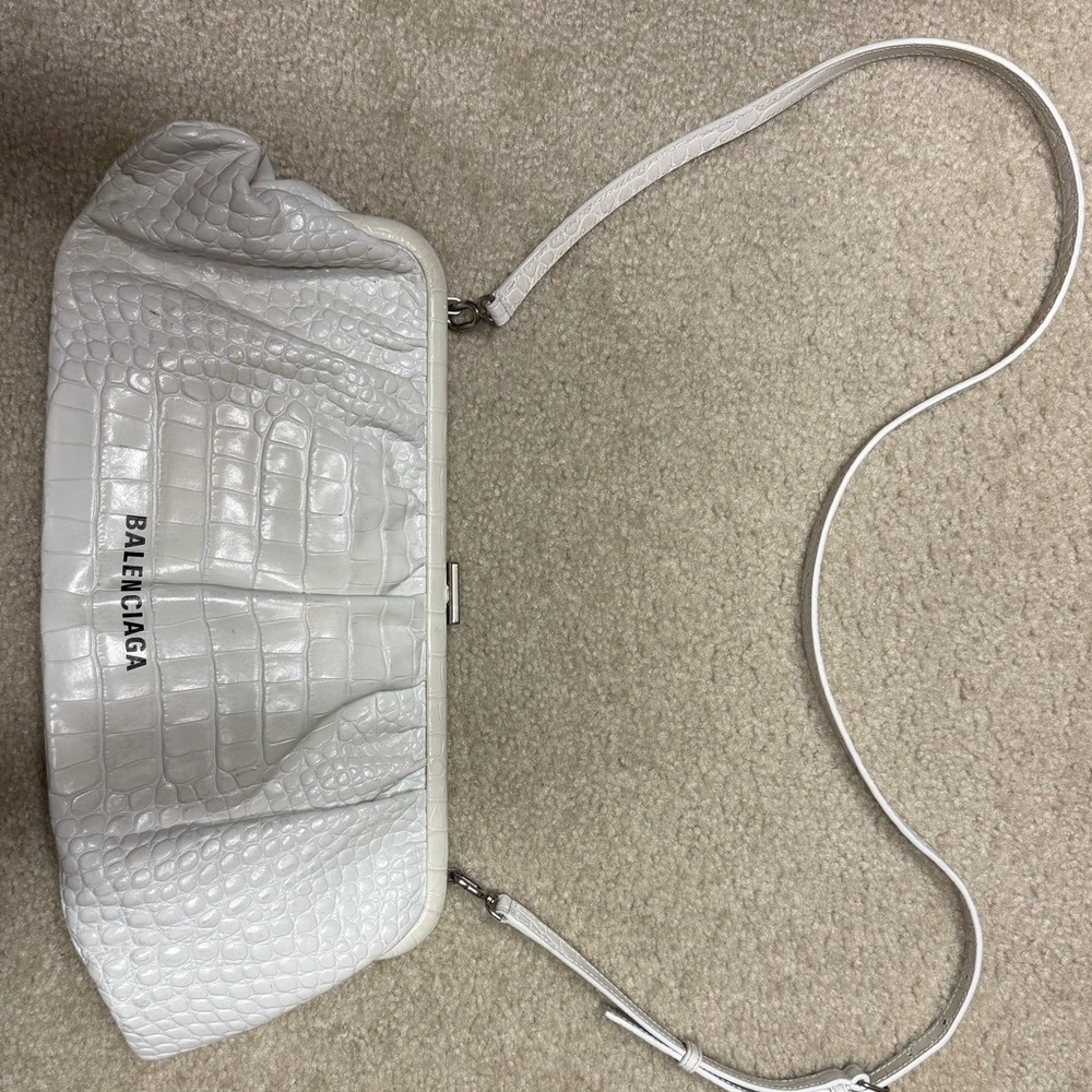 Balenciaga White Quilted Shoulder Bag